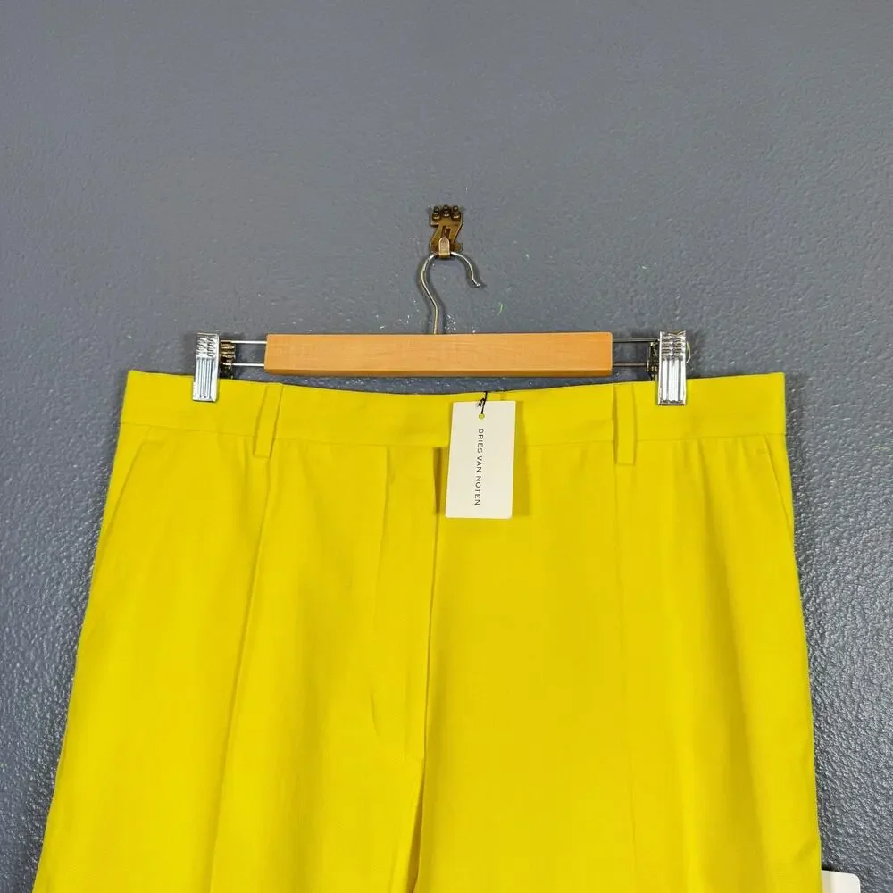 Dries Van Noten 42 men’s Palfora 2109 classic lemon chino shorts NWT